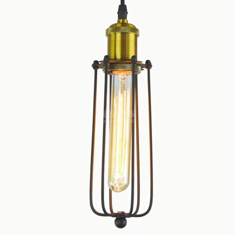 

Retro Loft Pendant Lamp Black Cage For Restaurant Bar kitchen chandelier
