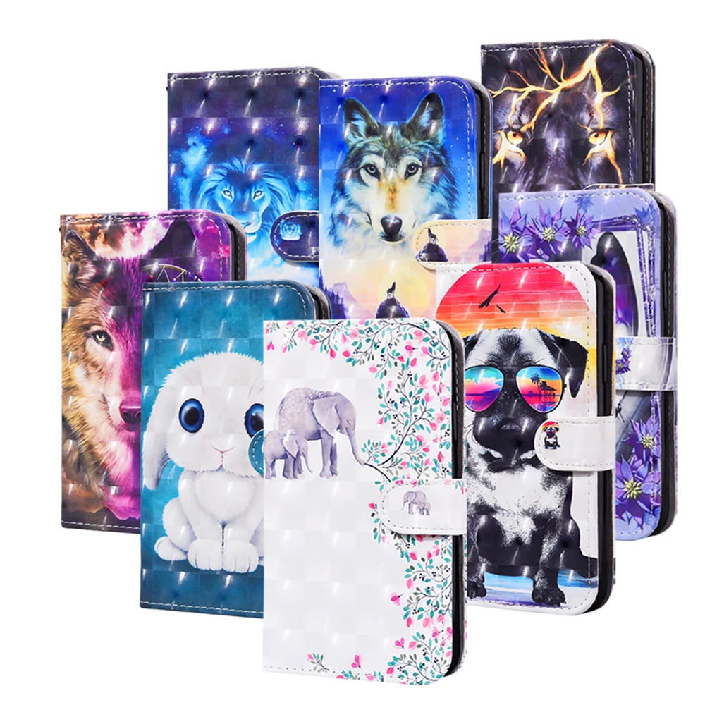 

Senior 3D Animal Painting Flip Case For Samsung Galaxy A01 Core A11 A21 S A31 A41 A51 A71 A81 A91 Cover Shockproof Wallet Case