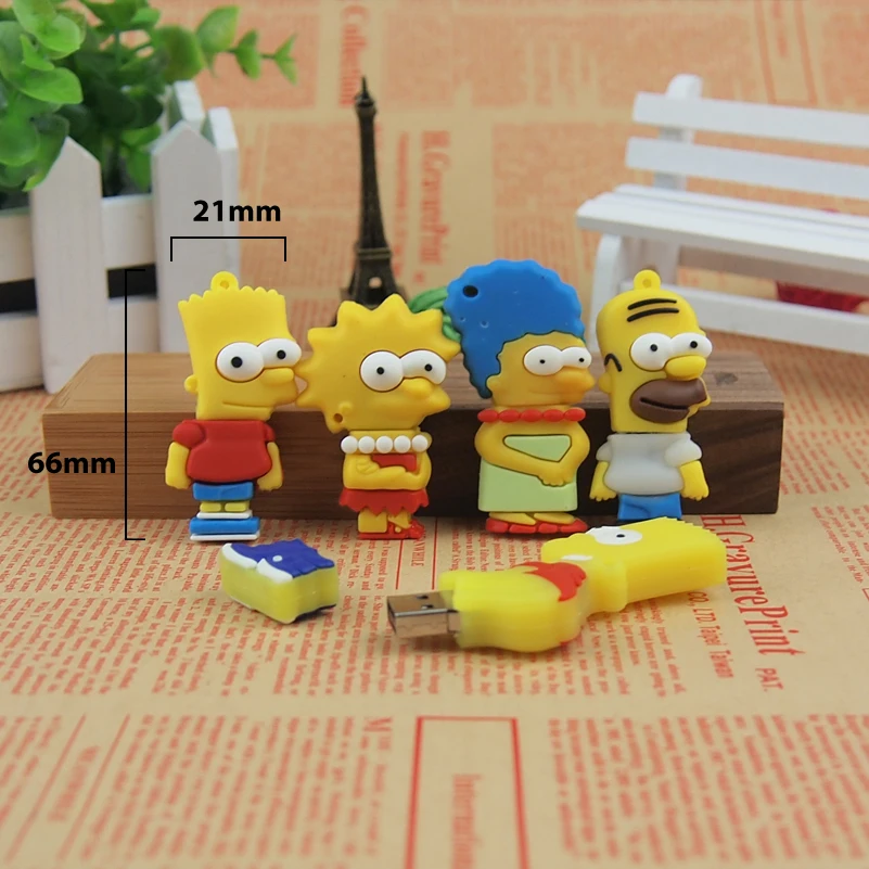 Силиконовая модель Bart Simpson Familly 128MB 32GB 64GB карта памяти USB флешка U диск ручка привод