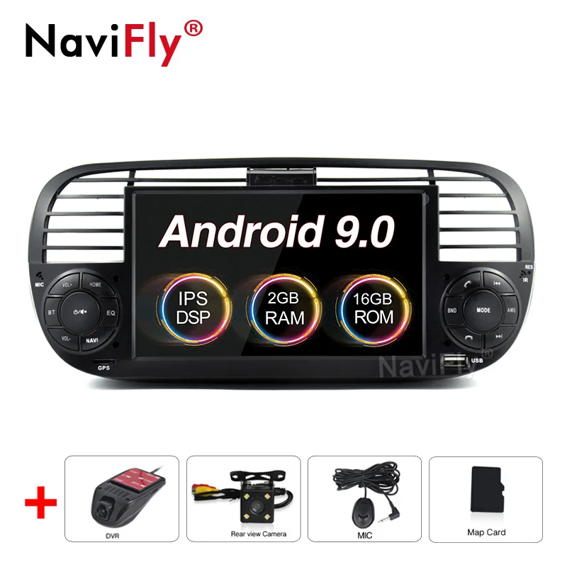 Новинка! Ips DSP Android 9,0 автомобильный dvd-плеер gps для FIAT 500 аудиосистема Автомобильный gps навигация для FIAT 500 ноутбук OBD - Цвет: IPS DSP Camera DVR