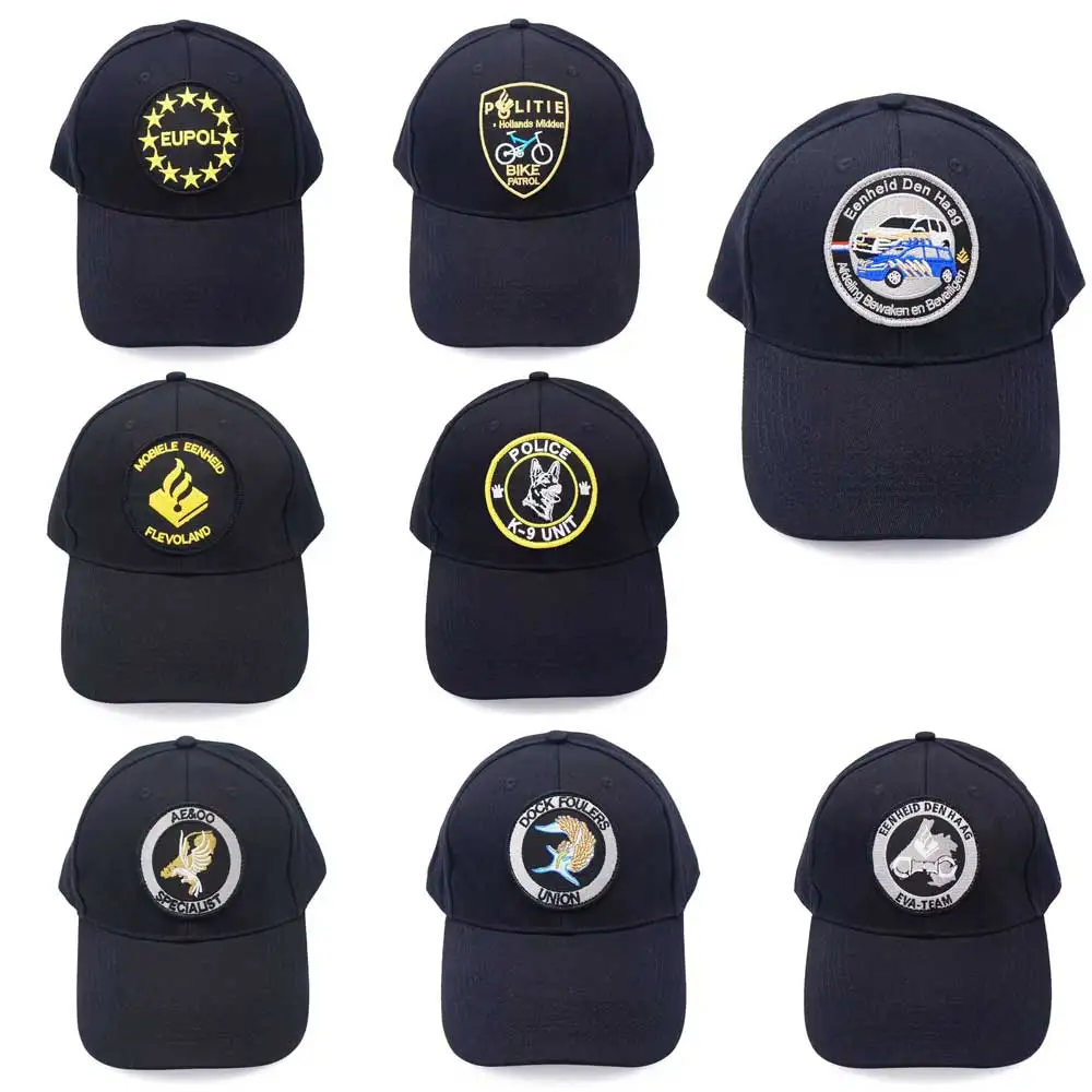

POLICE K-9 UNIT Embroidery Trucker Hat Netherlands Police Dog Military Merrow Border Badge Outdoor Sports Baseball Cap