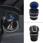 Автомобильная пепельница со светодиодными лампами, креативные личные покрытые принадлежности для Hyundai i30 tucson veloster kona i10 i35 elantra santa fe 2021
