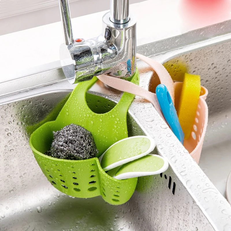 

Kitchen Dish Cloth Sponge Storage bag Sink Holder Holder Soap Portable Home Hanging Drain Bag Basket Bath Storage Tools