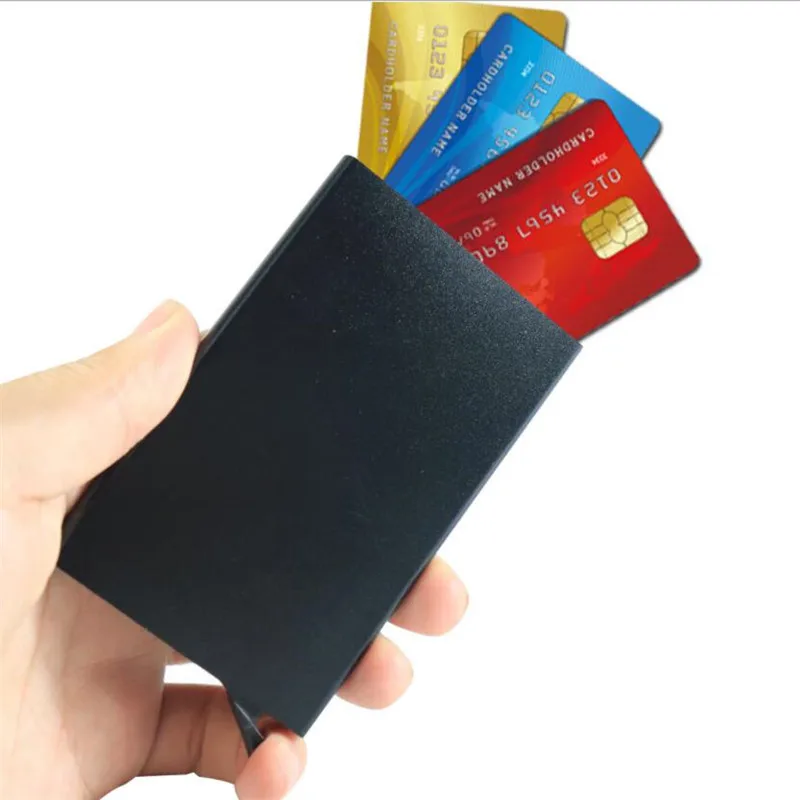 

Anti-theft ID Credit Card Holder Porte Carte Thin Aluminium Metal Wallets Pocket Case Bank Women Men Credit Card Box