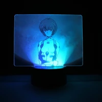 ayanami rei anime figure colorful two tone acrylic table light two tone led lamp for birthday gift bedroom decor night light