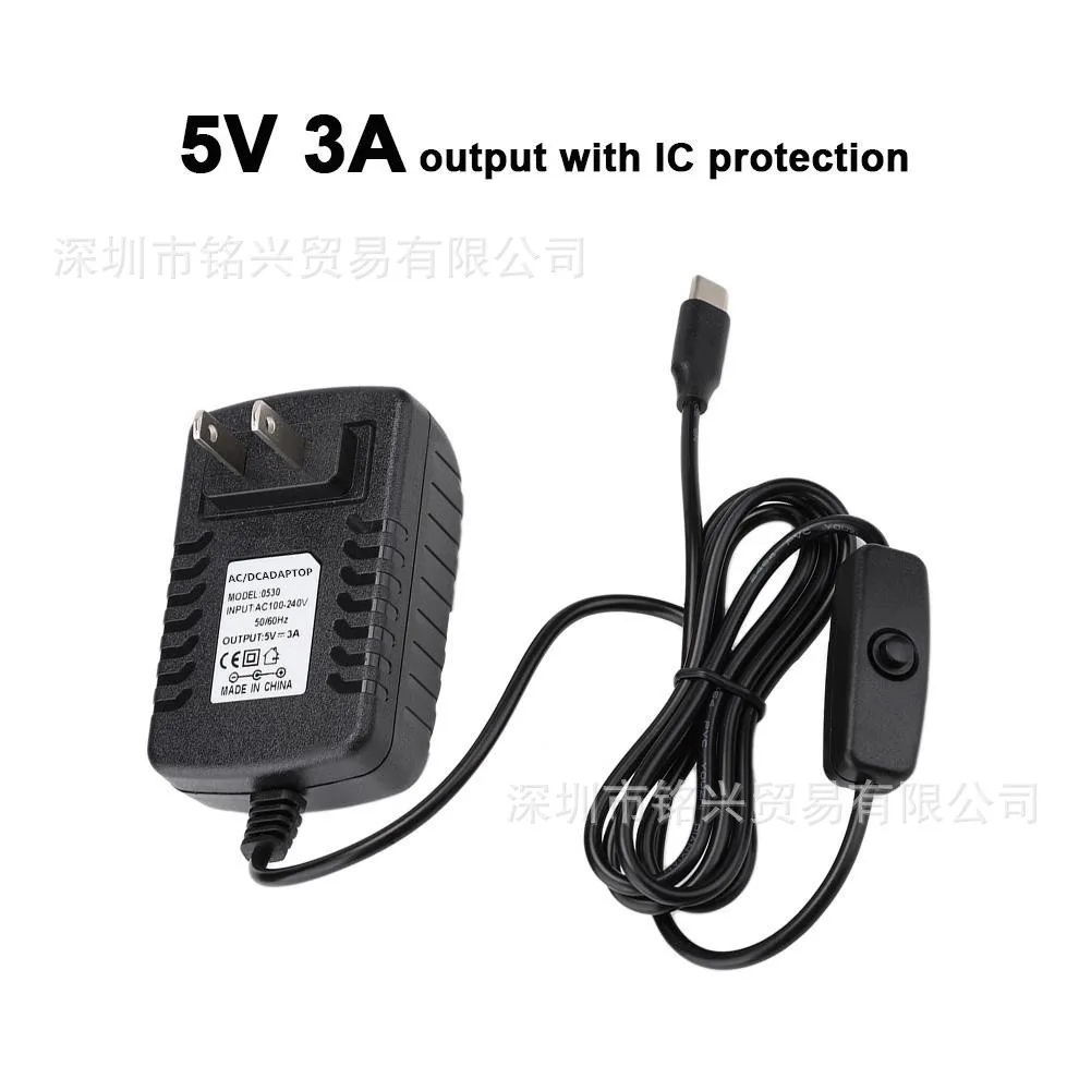 5V3A адаптер питания с переключателем для Raspberry Pi 4 Type-C USB зарядки | Электроника