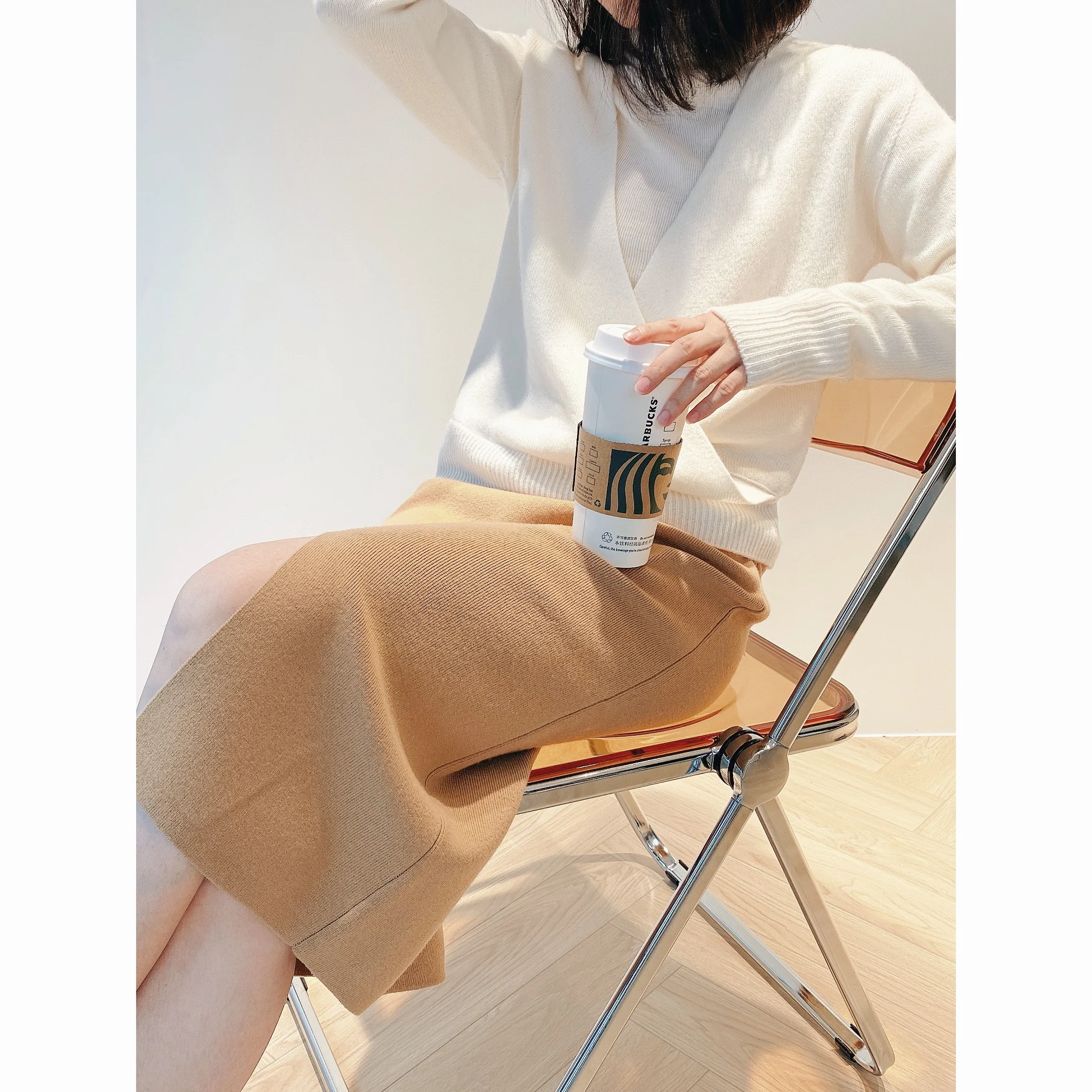 

2021 Women Skirt New Knitted Half Skirt Solid Color Split Wool Half Skirt Skirts for Women Woman Skirts
