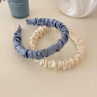 2021 japan and south korea ins hot fashion hair bands wrinkle solid color hair hoops for women girls high quality accessories