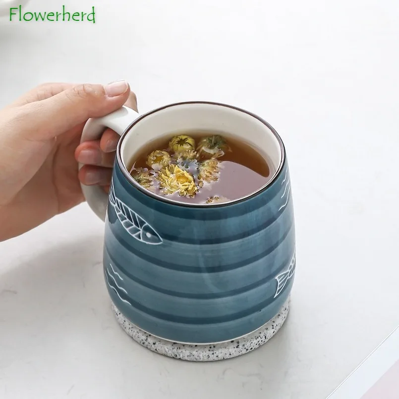 

Ceramic Porcelain Mug Coffee Mug Japanese Underglaze Breakfast Coffee Milk Couple Coffee Cup Mugs Coffee Cups Drinkware