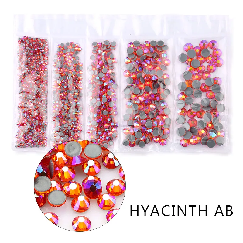 hyacinth AB AAA SS6-SS30 смешанный размер 1200 шт./лот исправление хрусталя и искусственного алмаза стекло высокого качества кристаллы и камни для одежды DIY Стразы - Цвет: hyacinth AB