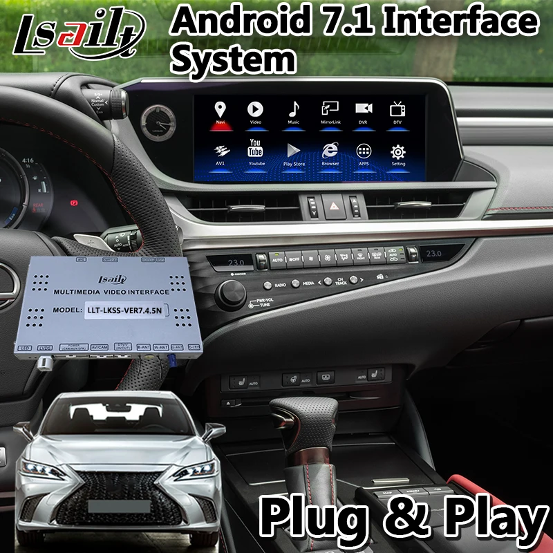 Lsailt Android 7,1 мультимедийный видео интерфейс для Lexus ES300h ES 300h сенсорная панель управления gps навигация 10,25 дюймов экран