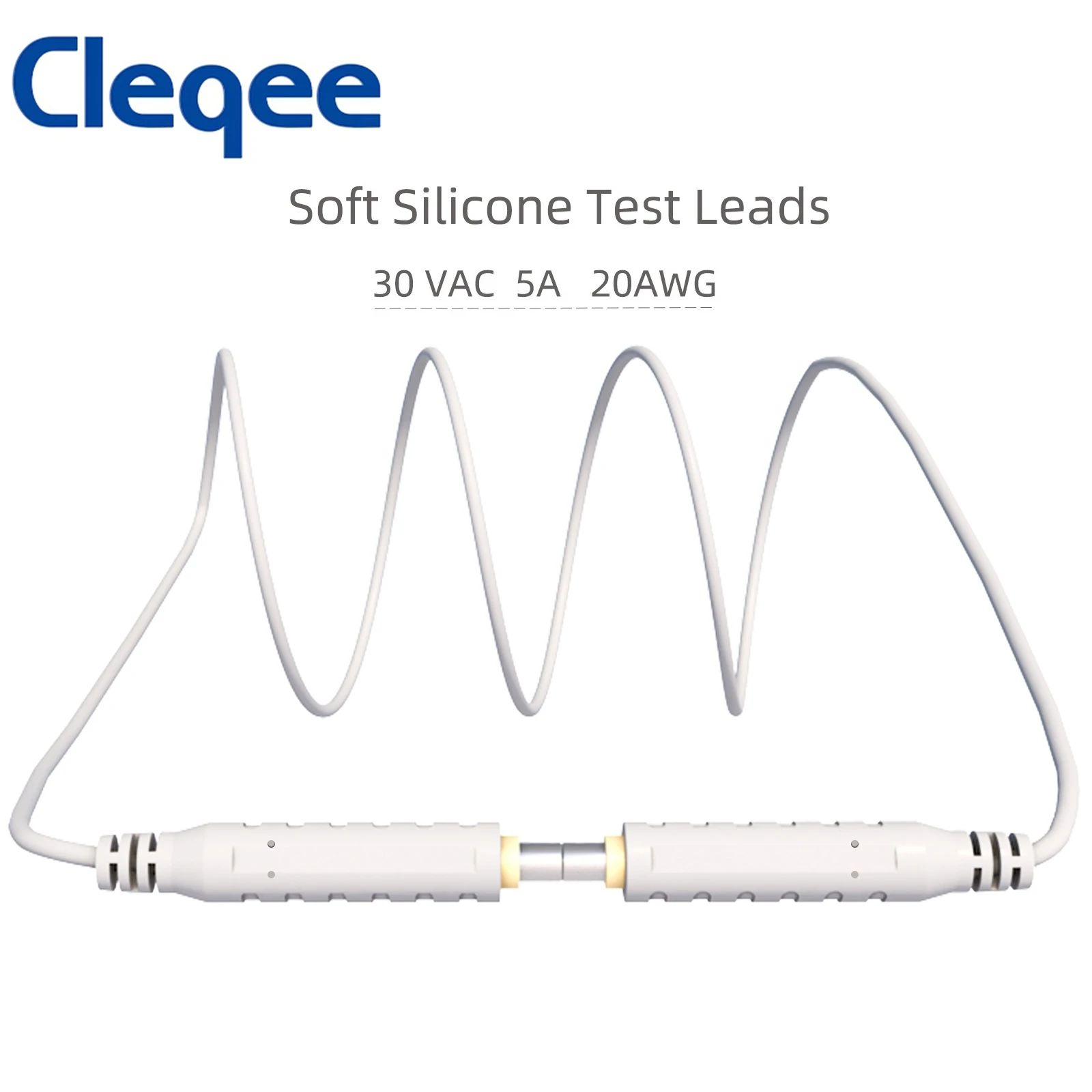 Cleqee 1PC Magnetic Test Leads 30VAC 5A | Low Voltage Jumper Silicone Cable 1M - White T10005.6 Инструменты
