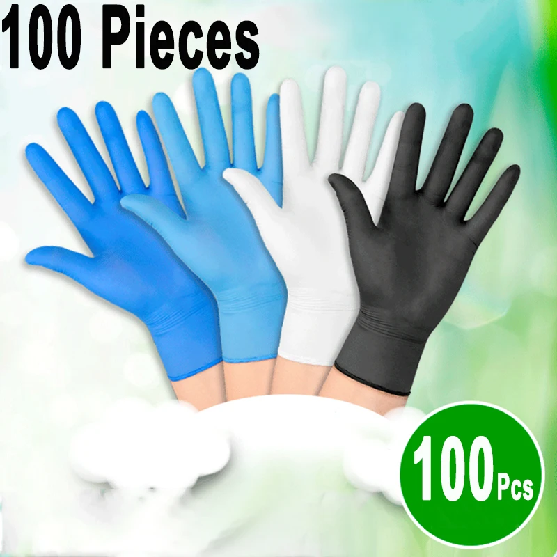 Одноразовые латексные перчатки 100 шт./лот универсальные рабочие для уборки