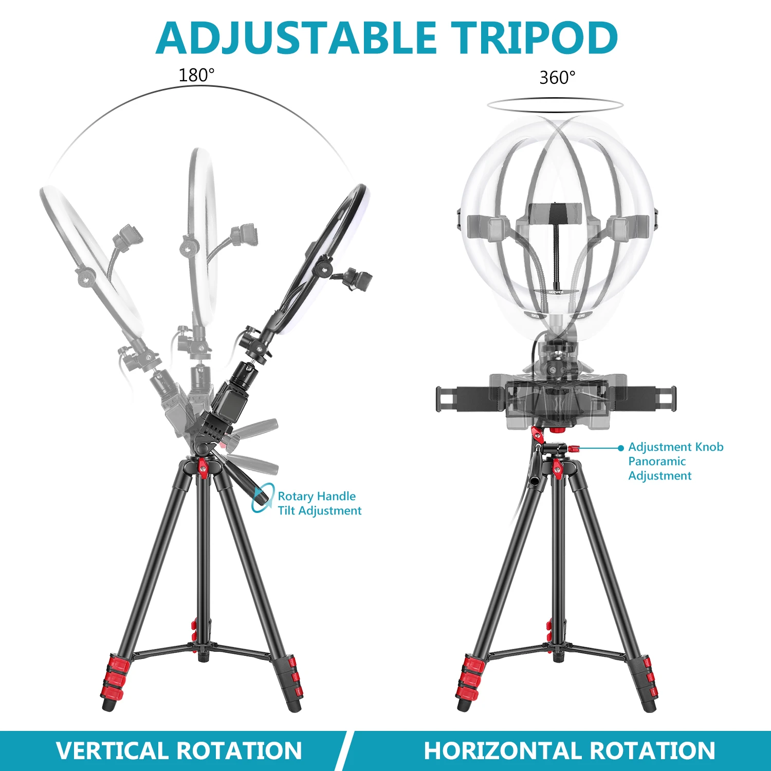 

Neewer 10" LED Ring Light Photographic Selfie Ring Lighting with Stand for Smartphone Youtube Makeup Video Studio Tripod