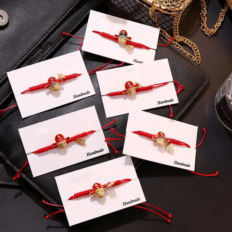 

Fashion New Peking Opera Face Makeup Couple Bracelet Men and Women Red String Bracelet Hot Sale