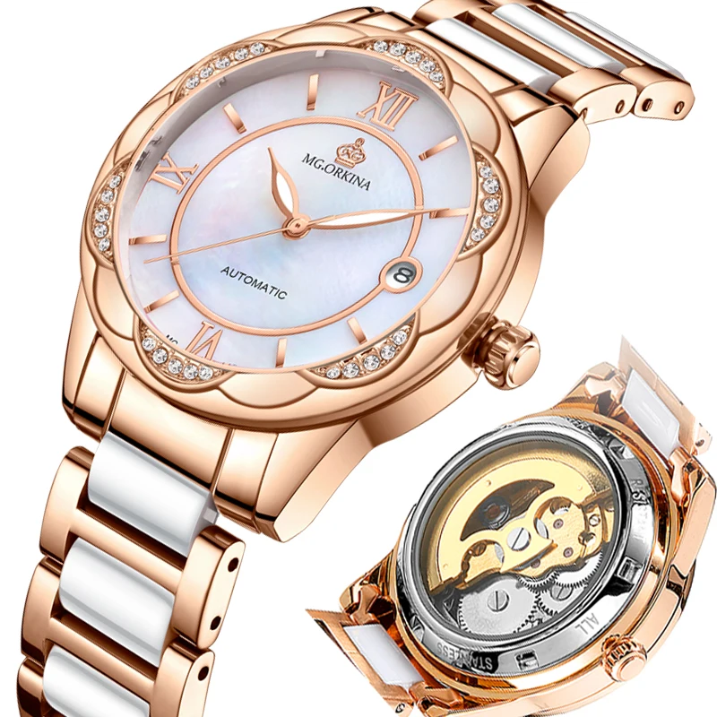 

Relogio Feminino ORKINA Watch Women Watch 2022 Luxury Designer Brand Skeleton Womens Mechanical Watch Ladies Automatic Watches