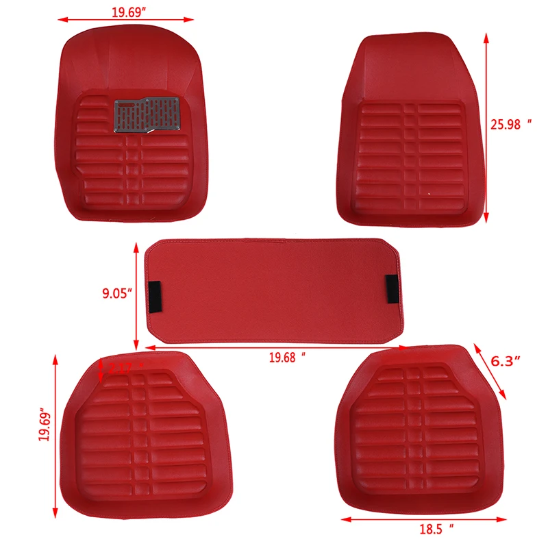 

5Pcs/set universal car auto floor mats floor liner pu leather carpets