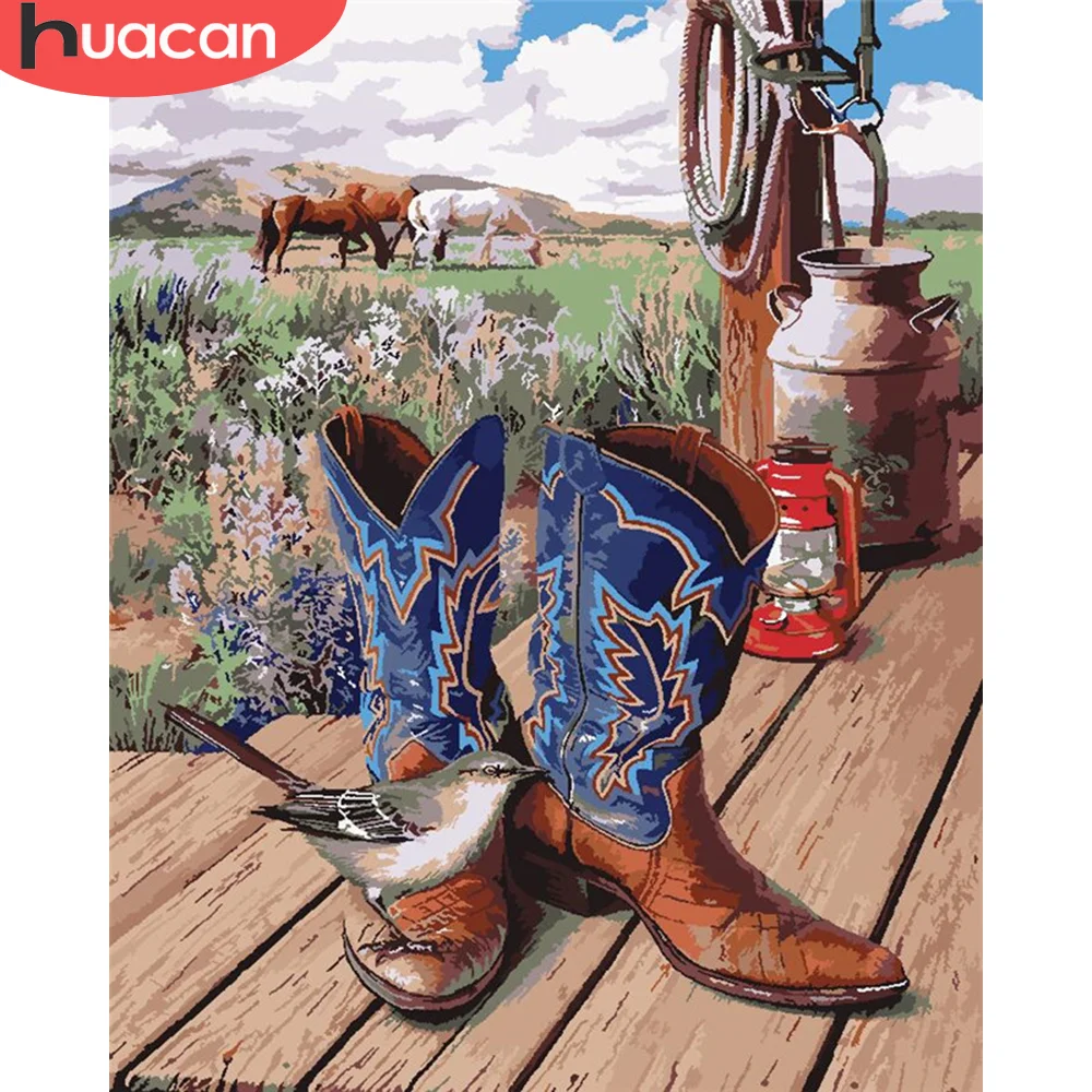 

HUACAN DIY Pictures By Number Bird Kits Drawing On Canvas Painting By Numbers Landscape Hand Painted Picture Art Home Decor