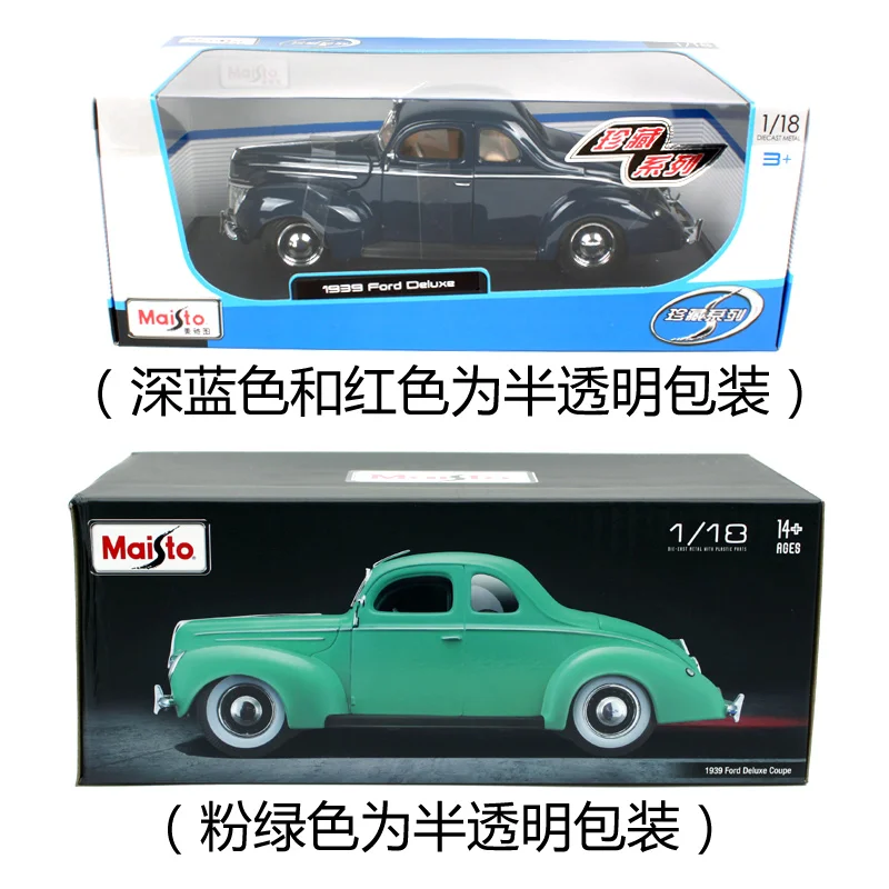 Maisto 1:18 1939 ford deluxe красный автомобиль литой под давлением 260*98*97 мм классический автомобиль литой под давлением старый известный роскошный автомобиль модели для мужчин 31180