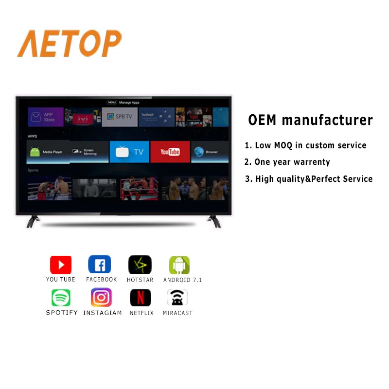 Бесплатная доставка телевизор 43 дюймов led uhd Телевизор android 4k Смарт ТВ плоский