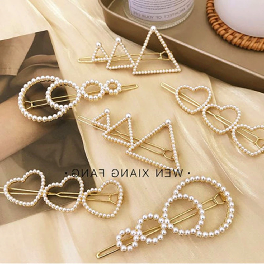 Жемчужная заколка для волос звезда сердце круглая палочка Шпилька аксессуары