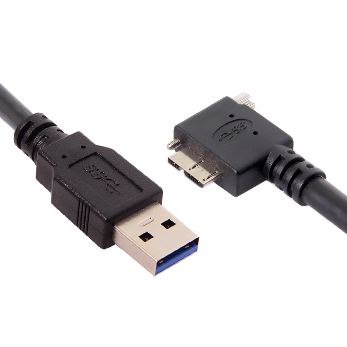 

Chenyang USB 3.0 A type male to 90 Degree Left Angled Micro USB Screw Mount Data Cable for Industrial Camera 3m