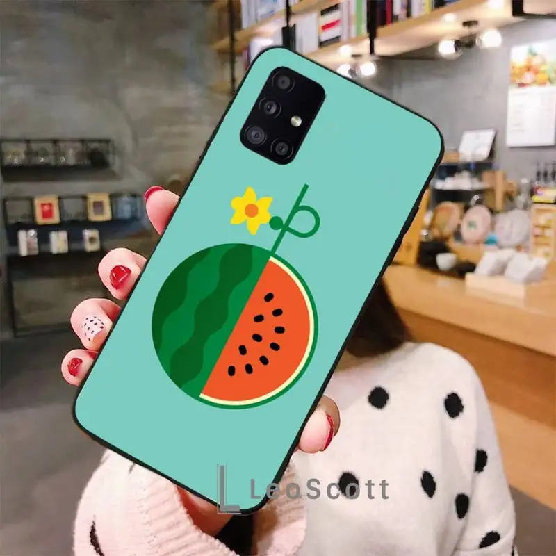 

Fruit Illustration Aesthetics Phone Case For Samsung A32 A51 A52 A71 A50 A12 A21S S10 S20 S21 Plus Fe Ultra