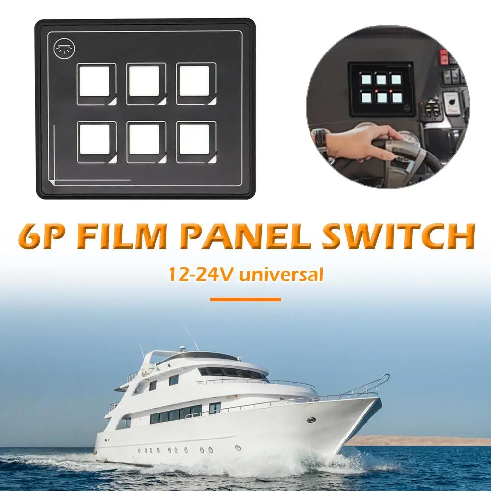 

DC 12V/24V 6 Gang Touch Screen Switch Panel Slim Touch Control Panel Box for Car Marine Boat Caravan