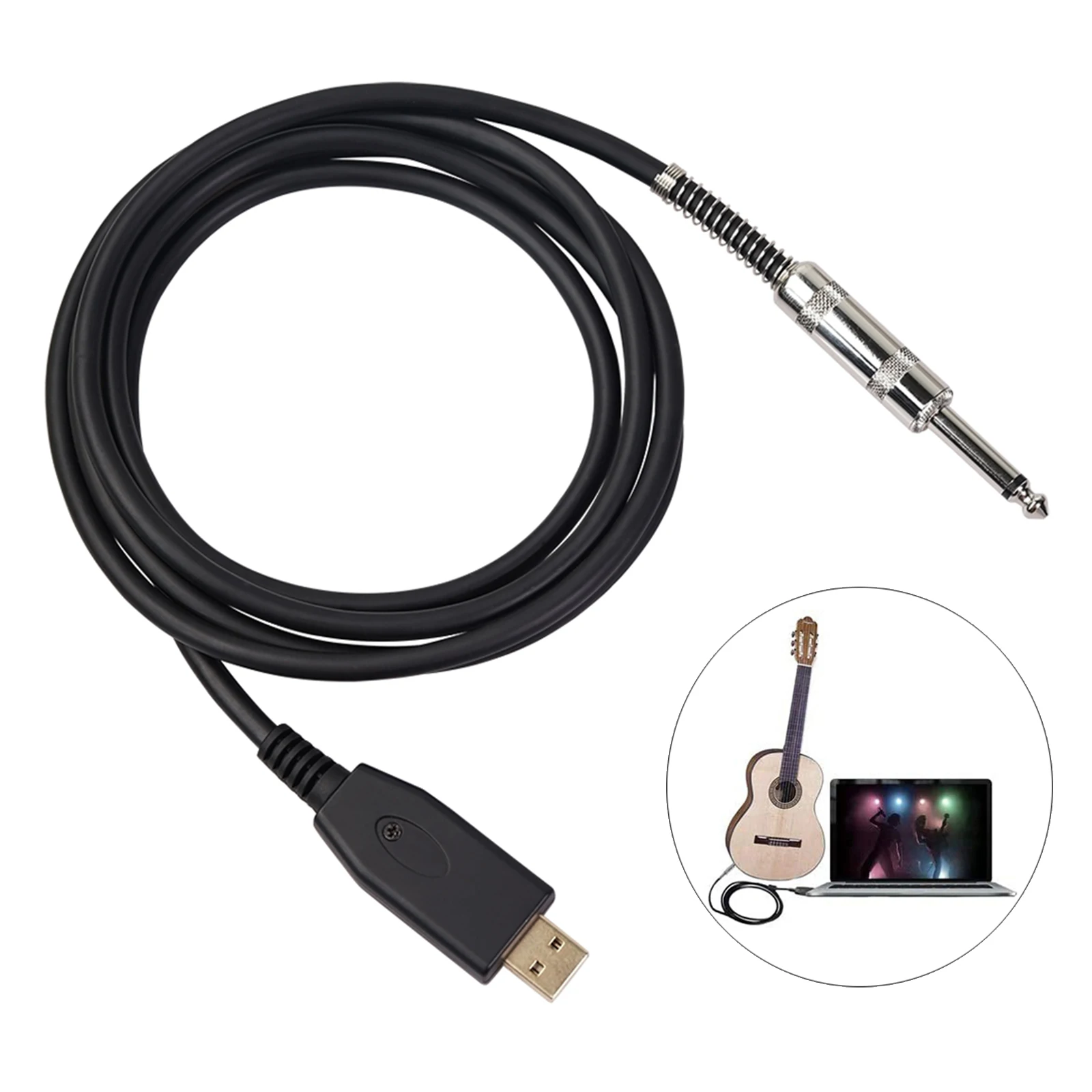 

Guitar Bass 1/4 '' Jack to USB Link Instrument Cable Adapter