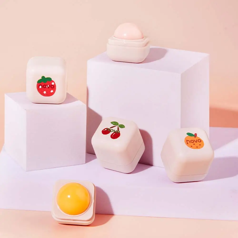

Mini Cute Strawberry Square Priming Lip Balm Pudding Nourishing Repairing Lip Cream Warm Color Changing Anti-Cracking Lipstick