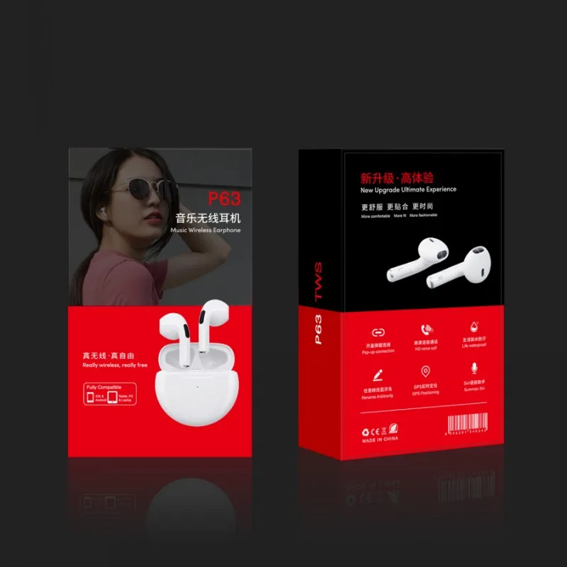 

Pro 5 TWS Wireless Mini Headphones 8D Stereo Bass Bluetooth 5.0 Earphones Touch Noise Cancelling Sports Earbuds with Mic