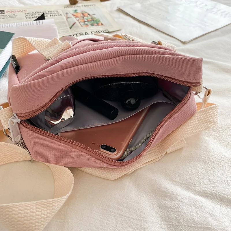 

New Handbag Female Solid Color Totes Bag Ladies Canvas Shoulder Messenger Bag Girl Student School Bag Shopping Top-handle Bags