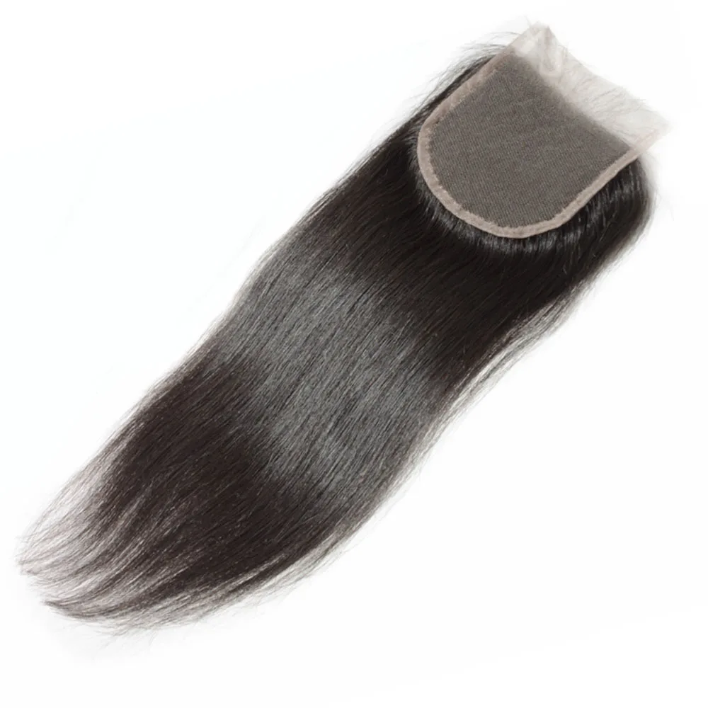 Бразильские Прямые Прозрачный пучок волос с кружевной застежкой 5x5 HD | Шиньоны и