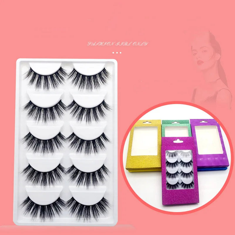 

5 Pairs Of False Eyelashes 3d Chemical Fiber Thick Artificial False Eyelashes 5 Pairs Of False Eyelashes Pestañas Postizas