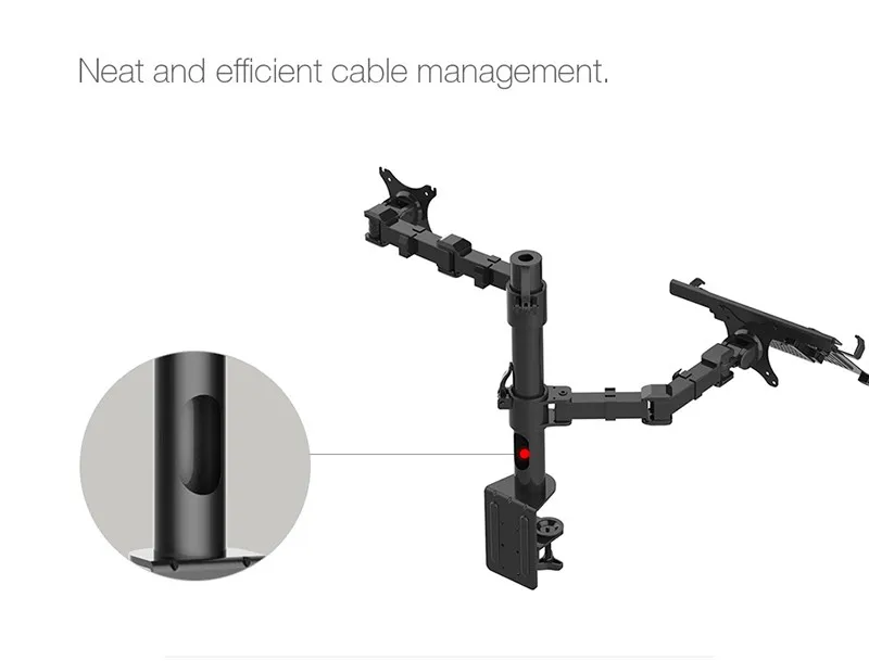 

Loctek D1F2 Full Motion Desktop 10"-16" Laptop Mount+10"-27" Monitor Holder Mount LCD Dual Arm Desk Stand Max Support 10kg Each
