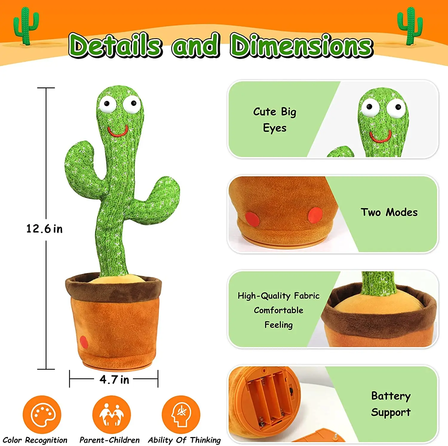 Christmas Gifts Dancing Cactus Electron Plush Toy Soft Plush Doll Babies Cactus That Can Sing And Dance Voice Interactive Bled