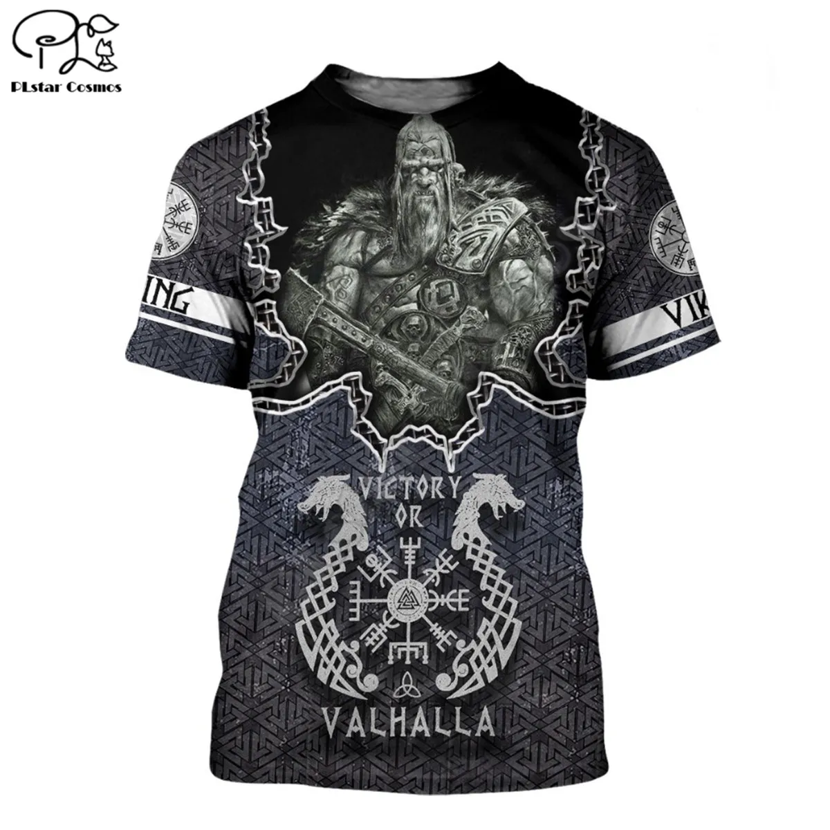 

PLstar Cosmos Viking God Tattoos 3D Printed men for women t shirt Fashion Short sleeve summer hip hop tshirt drop shipping