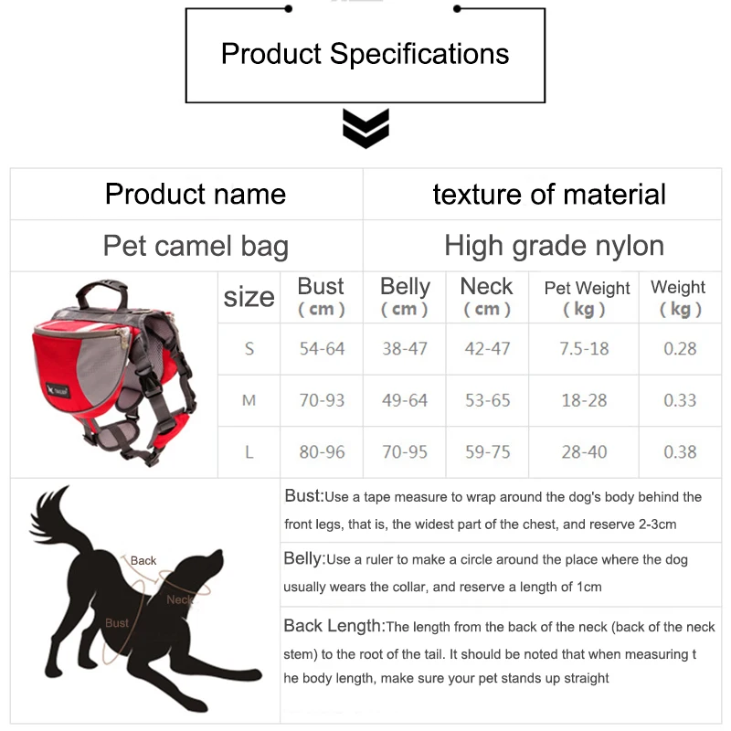 

Dog Bag Reflective Strip Travel Backpack Dog Accessories Weight Training Dog Carrier Bags for Small Dogs Travel Accessories