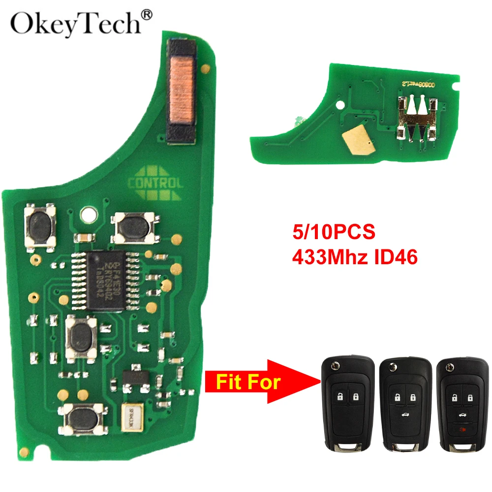 Печатная плата автомобильного ключа Okeytech 1/10X 433 МГц ID46 печатная пульта