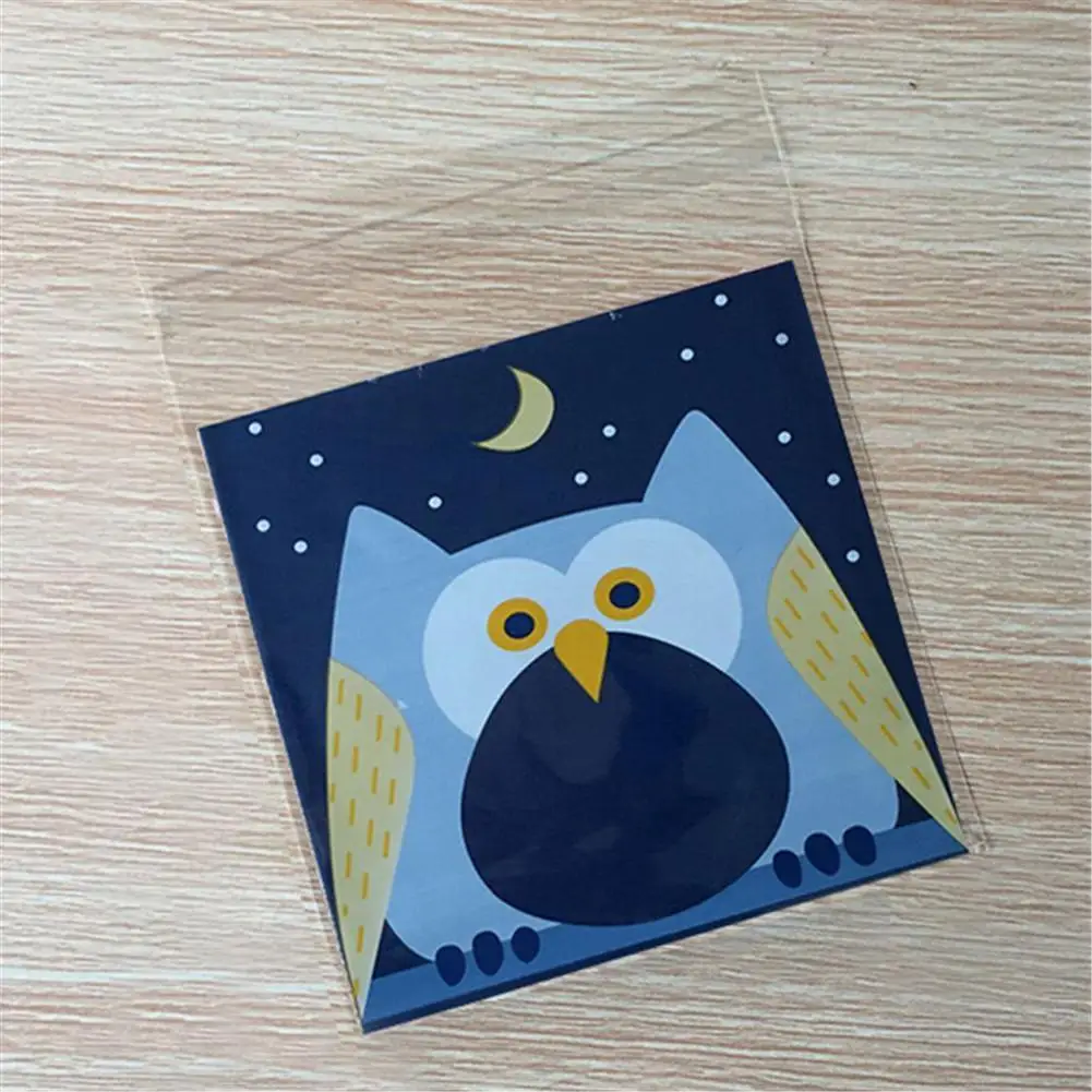 100 шт Мультяшные животные милые Самоклеющиеся сумки пакет для упаковки подарка