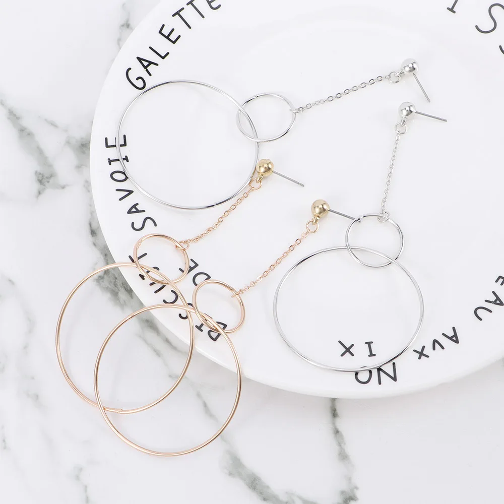 1 пара модные женские серьги для девушек большие круглые гладкие геометрические