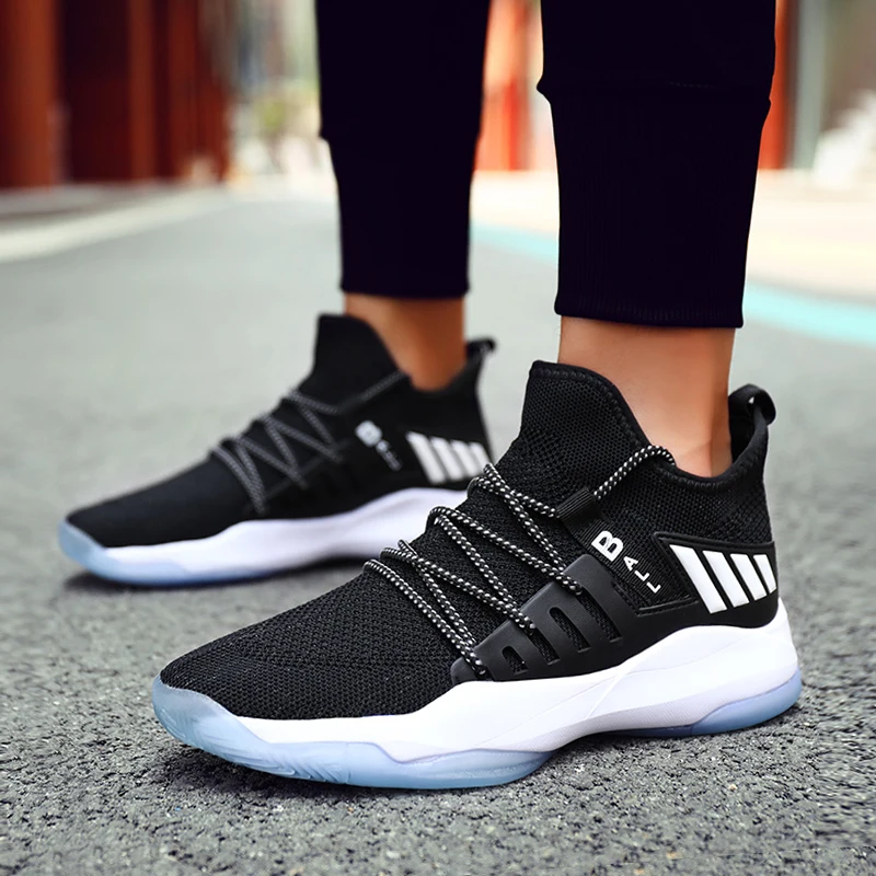 High Top Men Sport Shoes Basketball Sneakers Light Outdoor Footwear Breathable Anti-slip Rebound Gym Ankle Boots for | Обувь