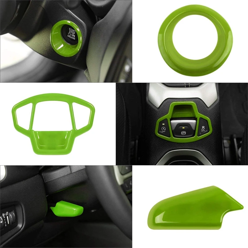 

31Pcs Car Interior Accessories Decoration Set for Jeep Renegade 2015-2020 (Green)