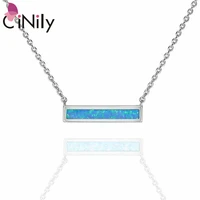 cinily exquisite blue and white fire opal silver plated pendants female jewelry pendant necklace gifts for women ol71 72