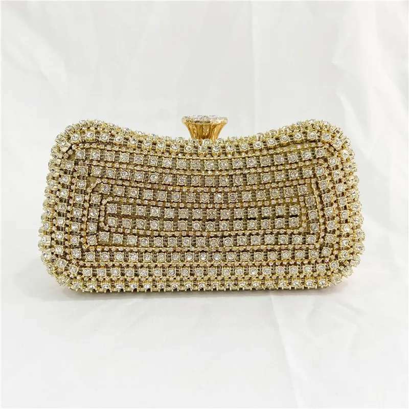 Metal Diamond Clutch Bags Ladies Wallet Luxury Evening Bags Wedding Party Prom Purses and Handbags Women Chains Shoulder Bag
