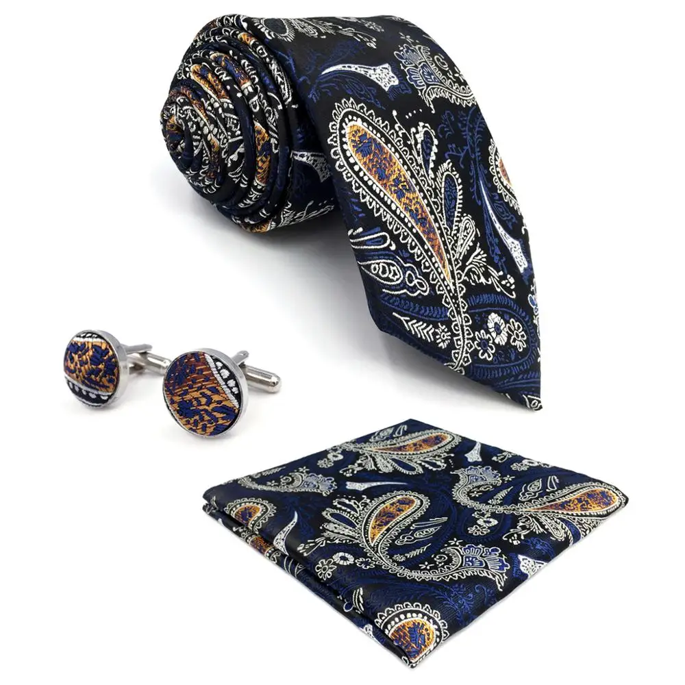 Модные Классические мужские галстуки Галстук Набор с карманом Квадратные