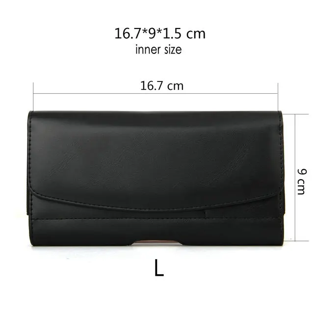 Universal Phone Pouch Waist Case for Funda Xiaomi Mi 9T Case Mi A3 Mi9 T Mi 9 Lite 8 SE K20 Redmi Note 7 Case 360 Protect Cover - Color: Black L