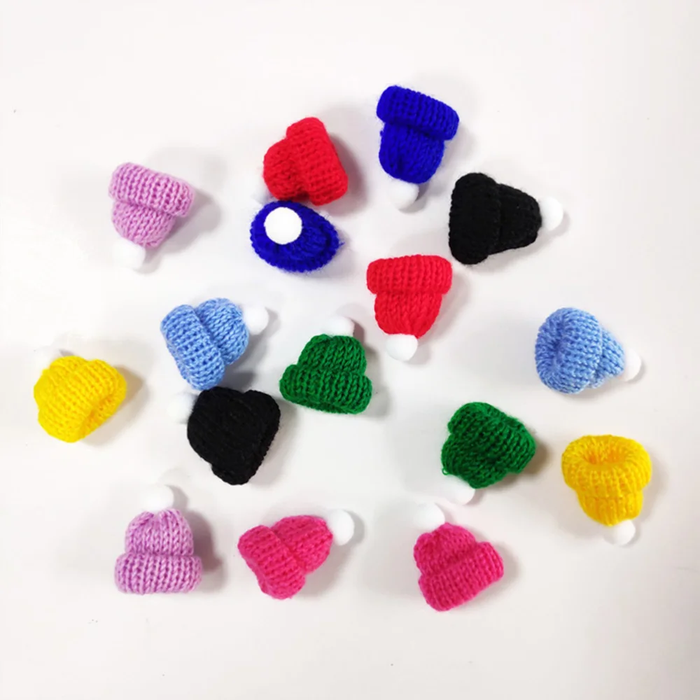 10 шт. вязаная Маленькая рождественская шапка Санта-Клауса милые рождественские