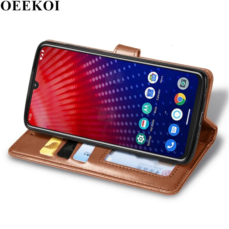 Чехол-книжка OEEKOI из искусственной кожи для Moto E6 Play G8 Plus One Zoom P40 G7 Z4 Power | Мобильные
