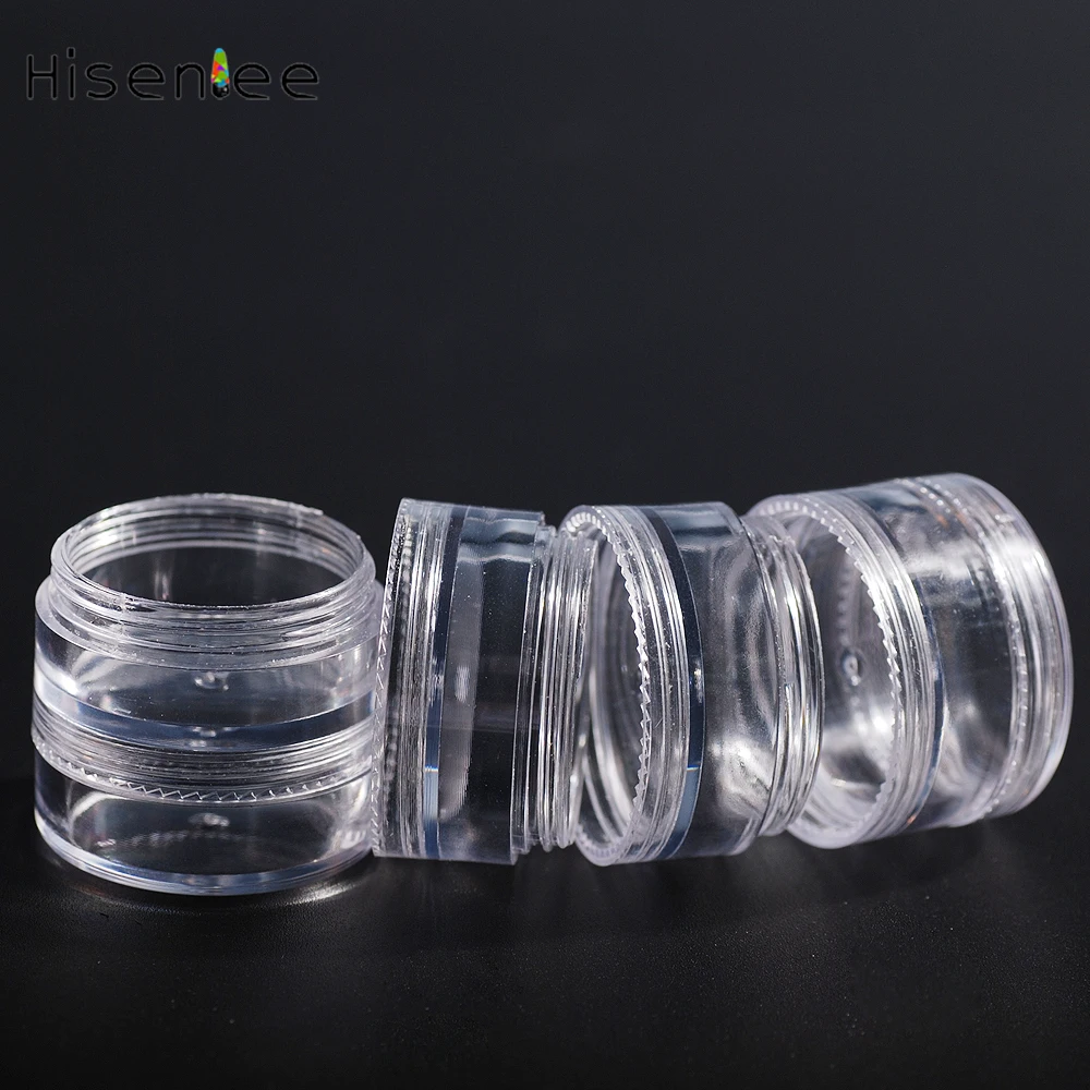 

High quality fashion popular transparent plastic empty storage box storage rhinestone sequins cylindrical box easy to carry